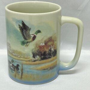 Vintage Otagiri Japan Flying Duck Scene Mug 10 Oz Ceramic Coffee Cup